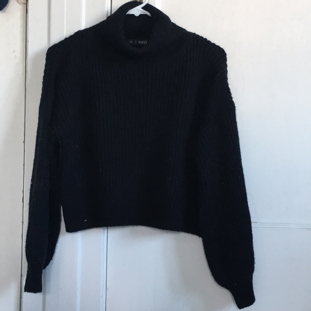 Zaful cropped black turtleneck sweater
